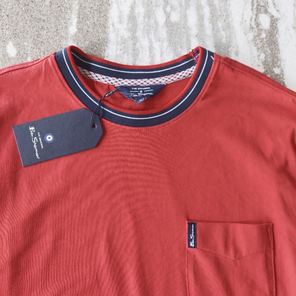 Ben Sherman Men's Long Sleeve Pocket T-Shirt New Size Medium